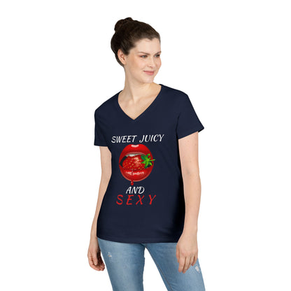 "Sweet Juicy and Sexy" Ladies V-Neck Tee