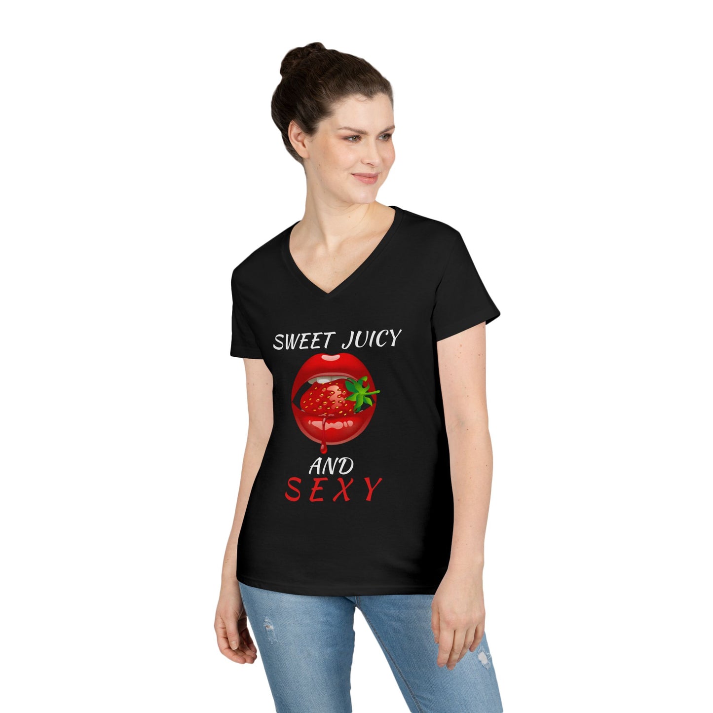 "Sweet Juicy and Sexy" Ladies V-Neck Tee