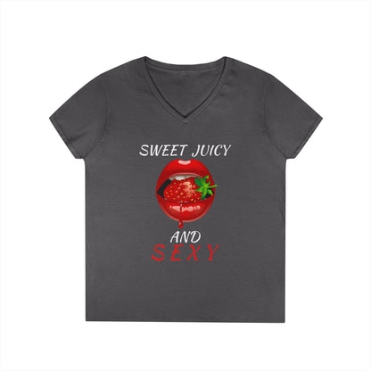"Sweet Juicy and Sexy" Ladies V-Neck Tee