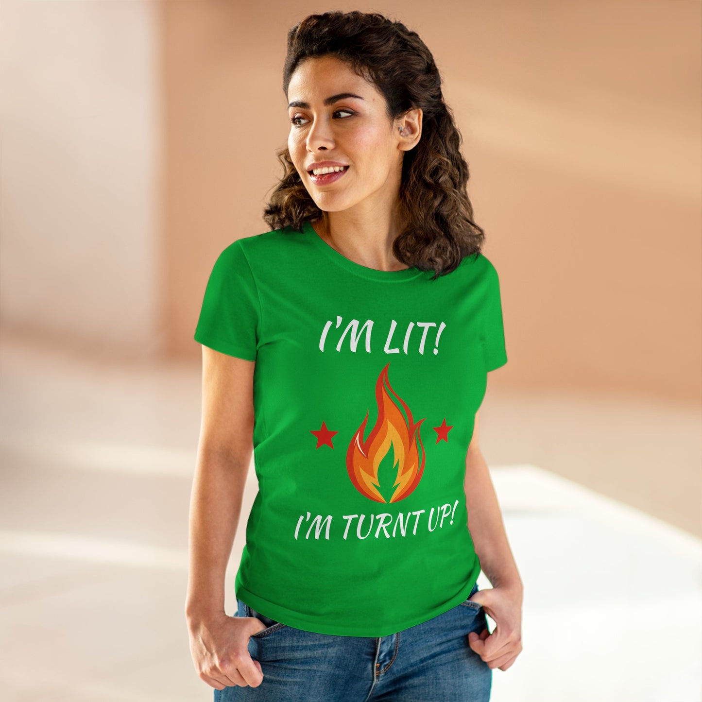 "I'm Lit! I'm Turnt Up!" Flame Graphic Tee