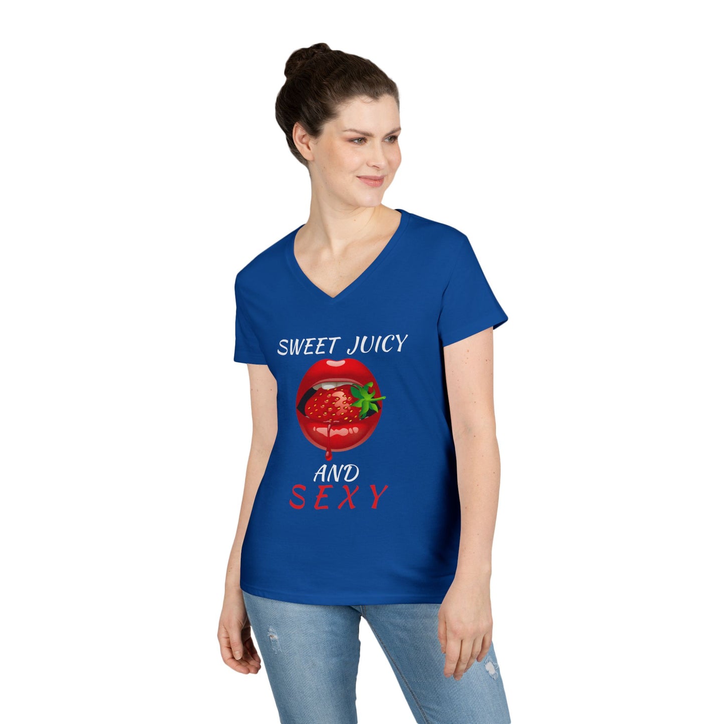 "Sweet Juicy and Sexy" Ladies V-Neck Tee