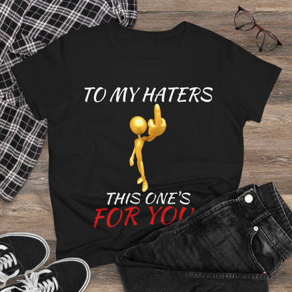 Funny Middle Finger Graphic Tee- Women's
