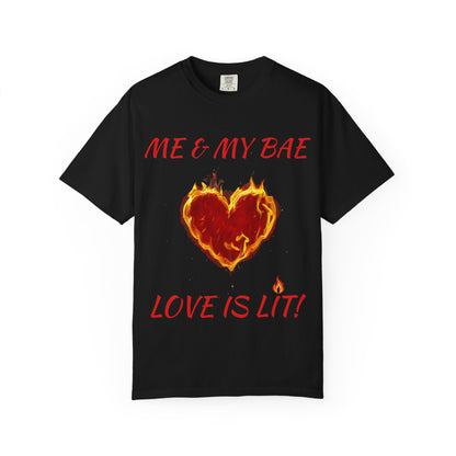 Valentine 'Me & My Bae — Love Is Lit' Graphic Tee