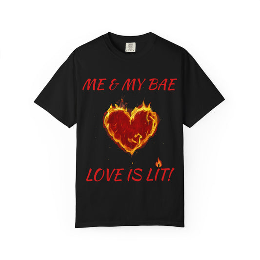 Valentine 'Me & My Bae — Love Is Lit' Graphic Tee