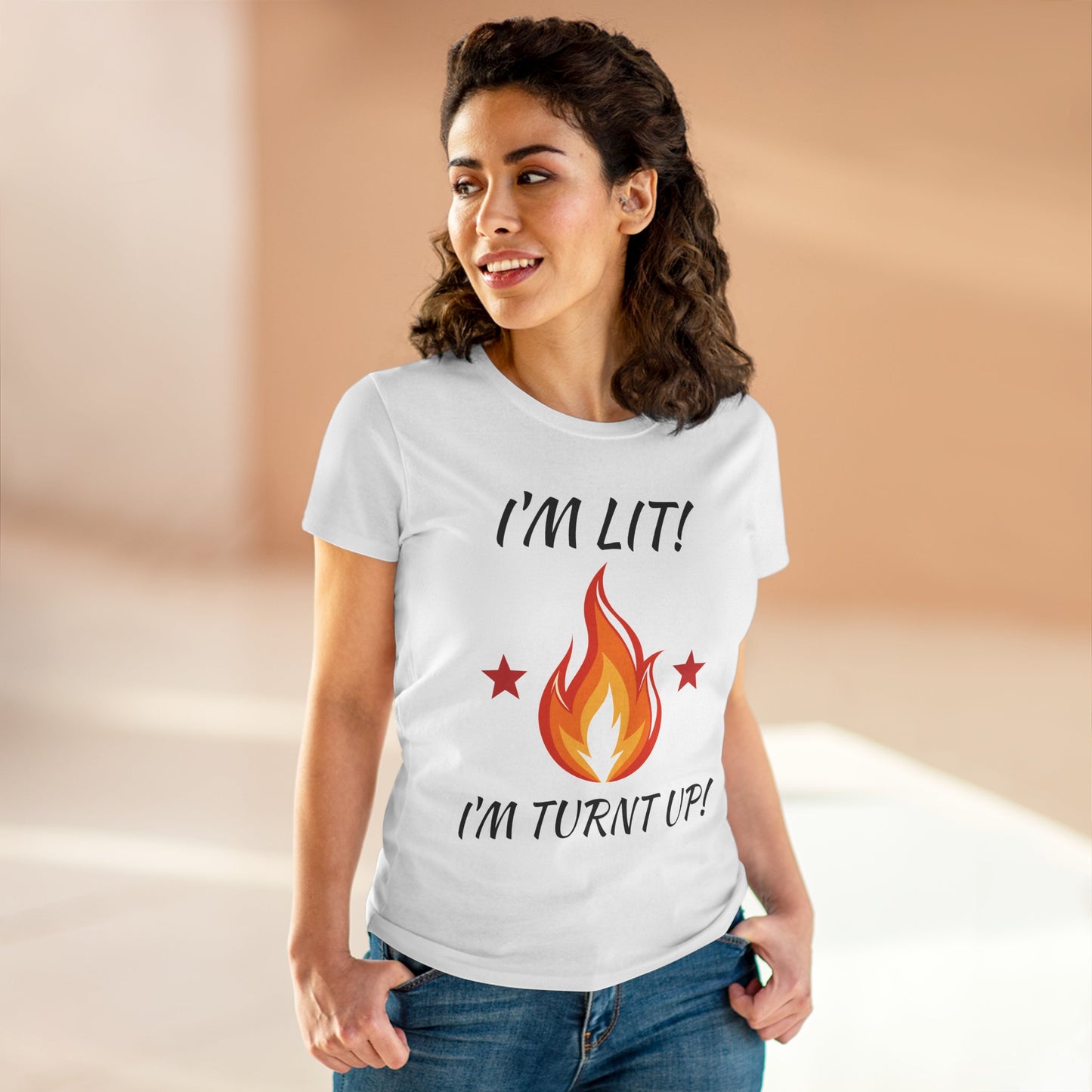 "I'm Lit! I'm Turnt Up!" Flame Graphic Tee