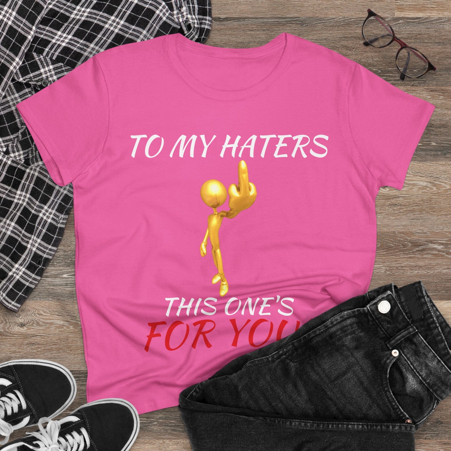 Funny Middle Finger Graphic Tee- Women's