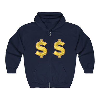 Dollar Sign Full-Zip Hoodie