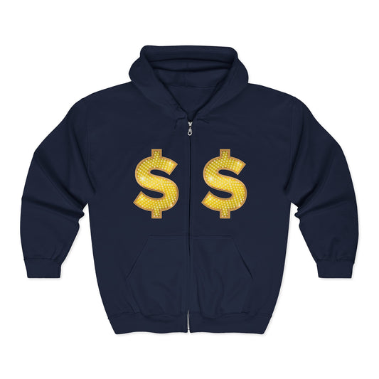 Dollar Sign Full-Zip Hoodie