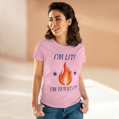 "I'm Lit! I'm Turnt Up!" Flame Graphic Tee