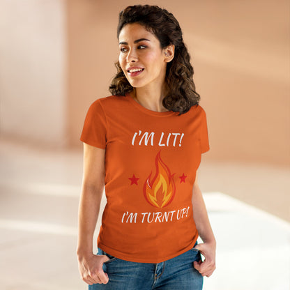 "I'm Lit! I'm Turnt Up!" Flame Graphic Tee