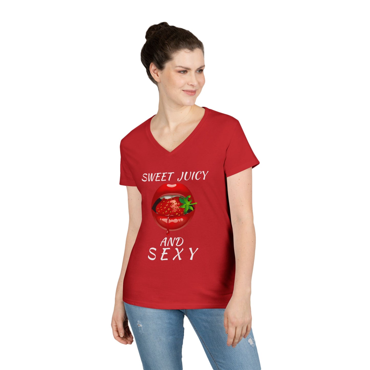 "Sweet Juicy and Sexy" Ladies V-Neck Tee