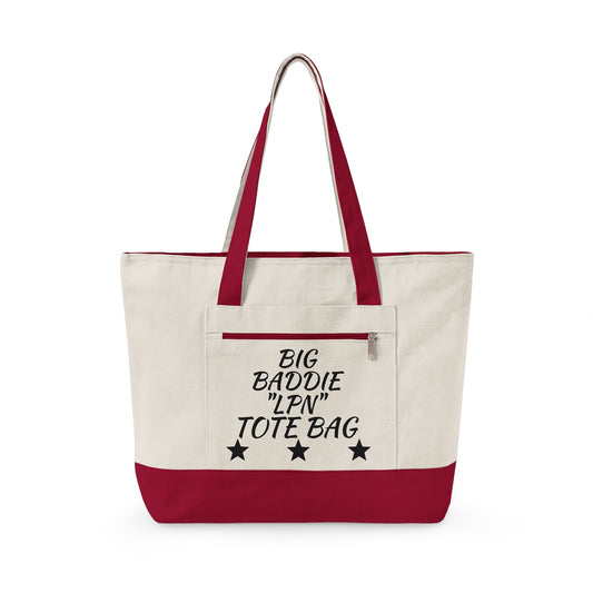 "Big Baddie LPN" Canvas Tote