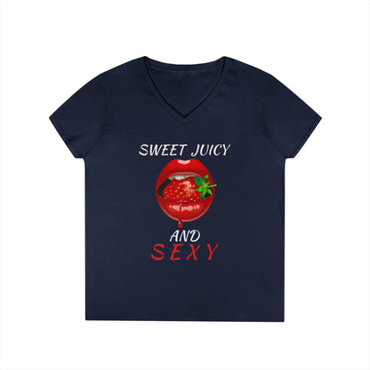 "Sweet Juicy and Sexy" Ladies V-Neck Tee