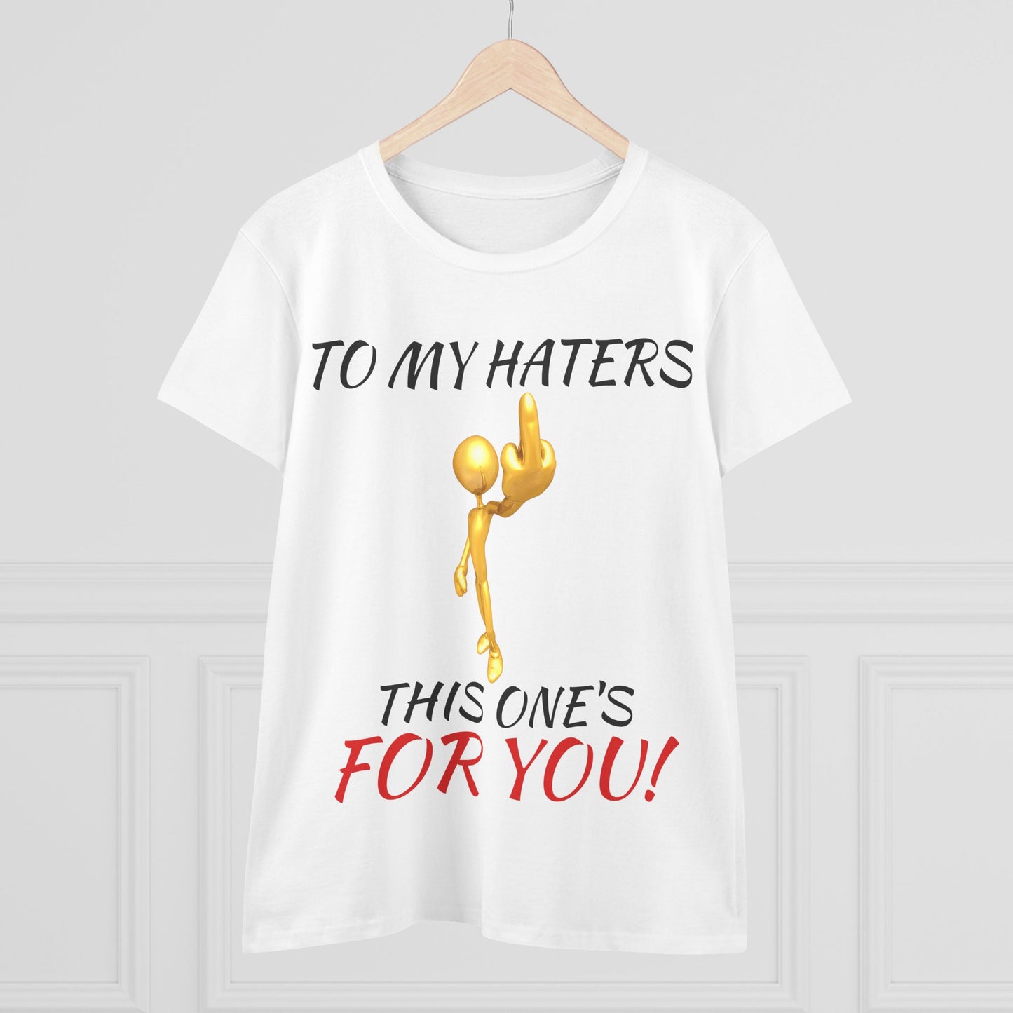 Funny Middle Finger Graphic Tee- Women's