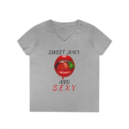 "Sweet Juicy and Sexy" Ladies V-Neck Tee