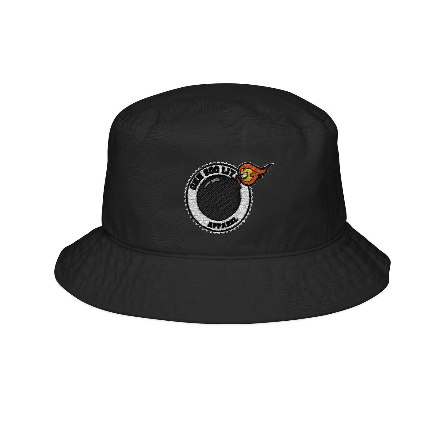 Embroidered Flaming Bomb Bucket Hat